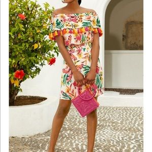 Boston Proper tropical tassel dress